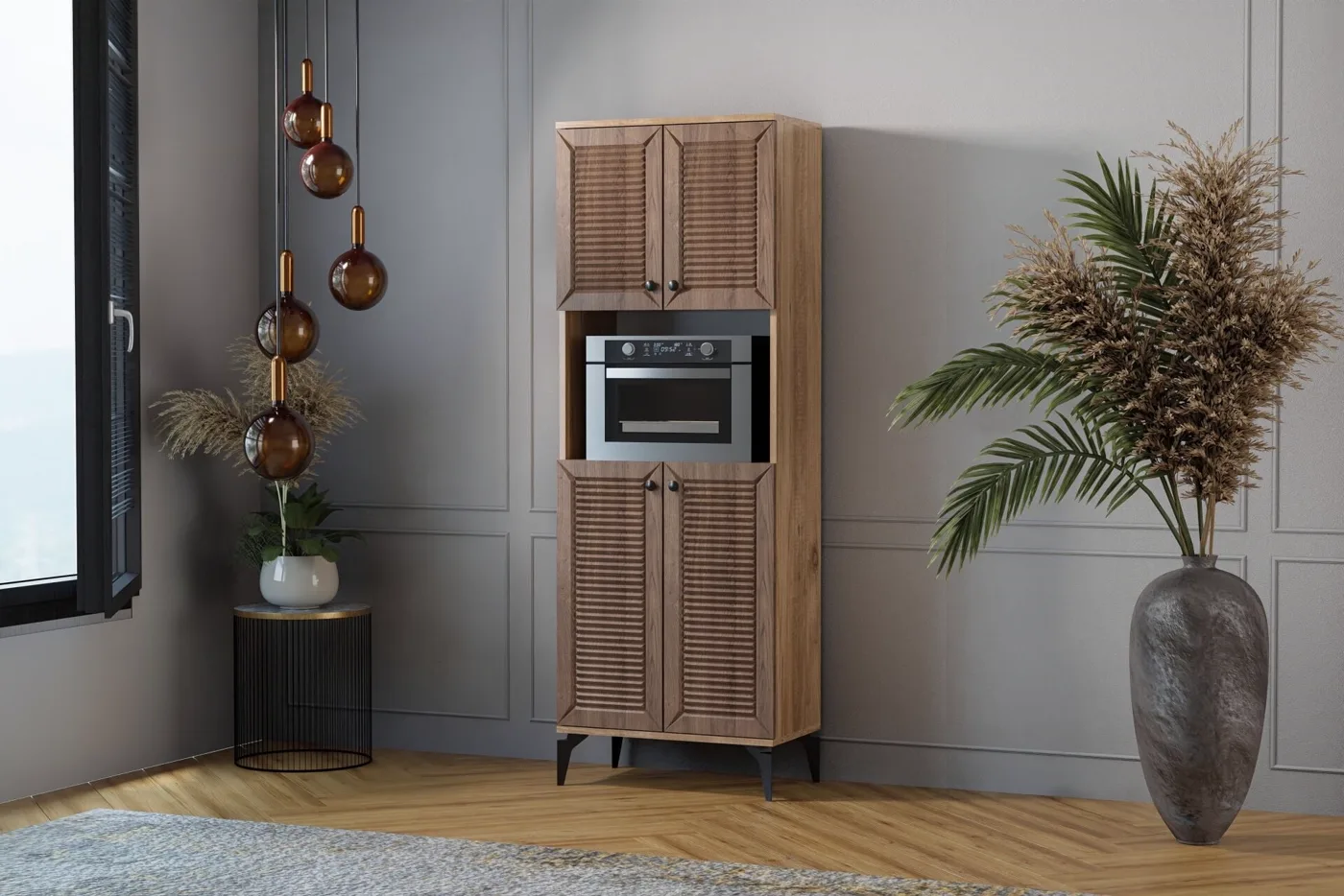 Naz Atlantic Pine - Walnut Oven Cabinet TN0525