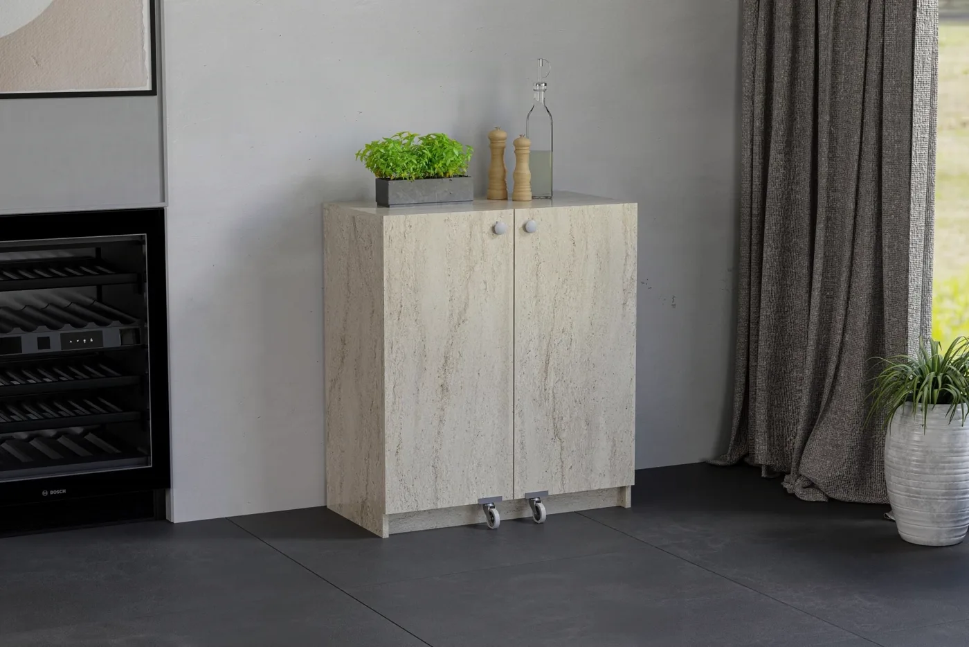 Mini Travertine Pantry Cabinet TN0503