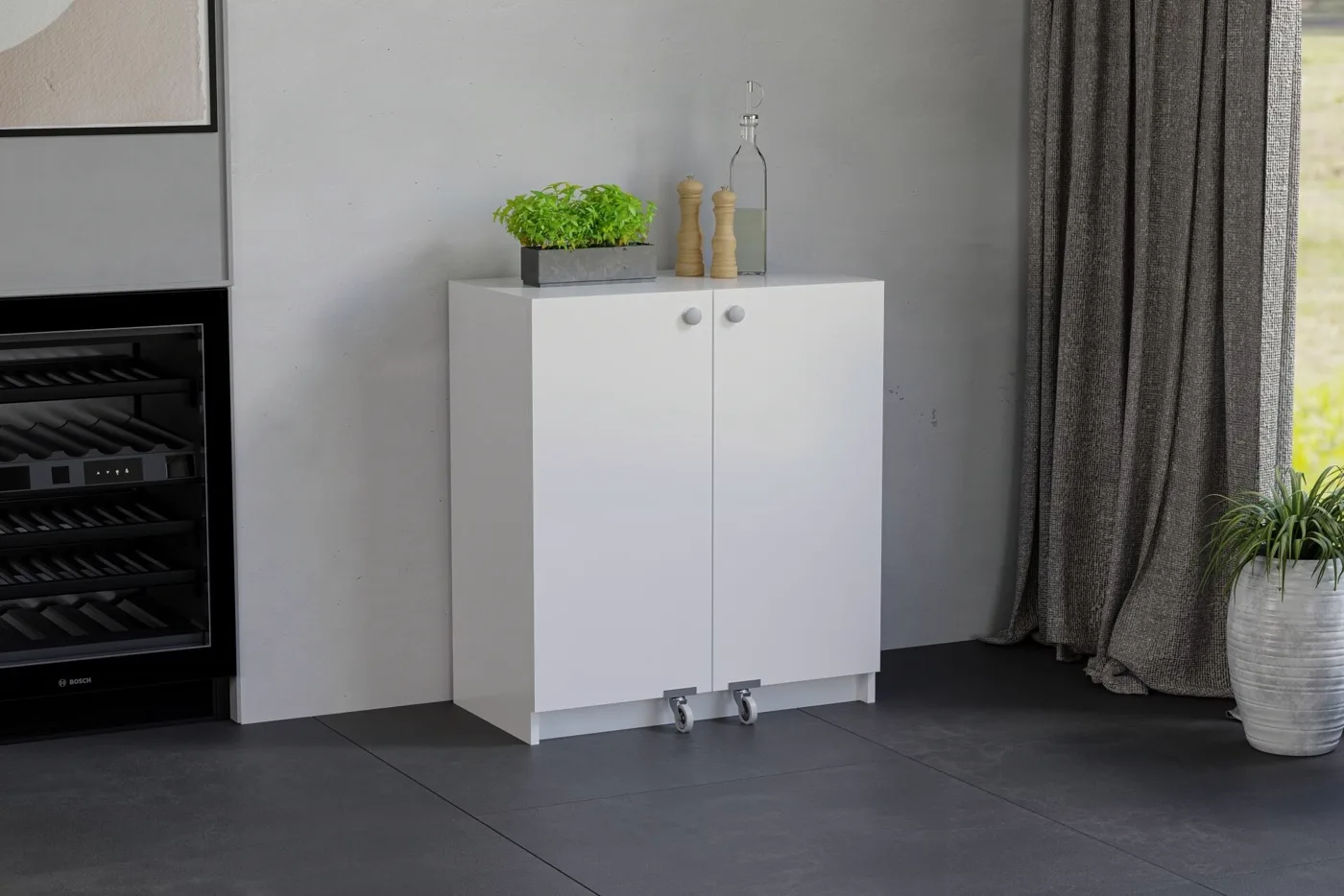 Mini White Pantry Cabinet TN0501