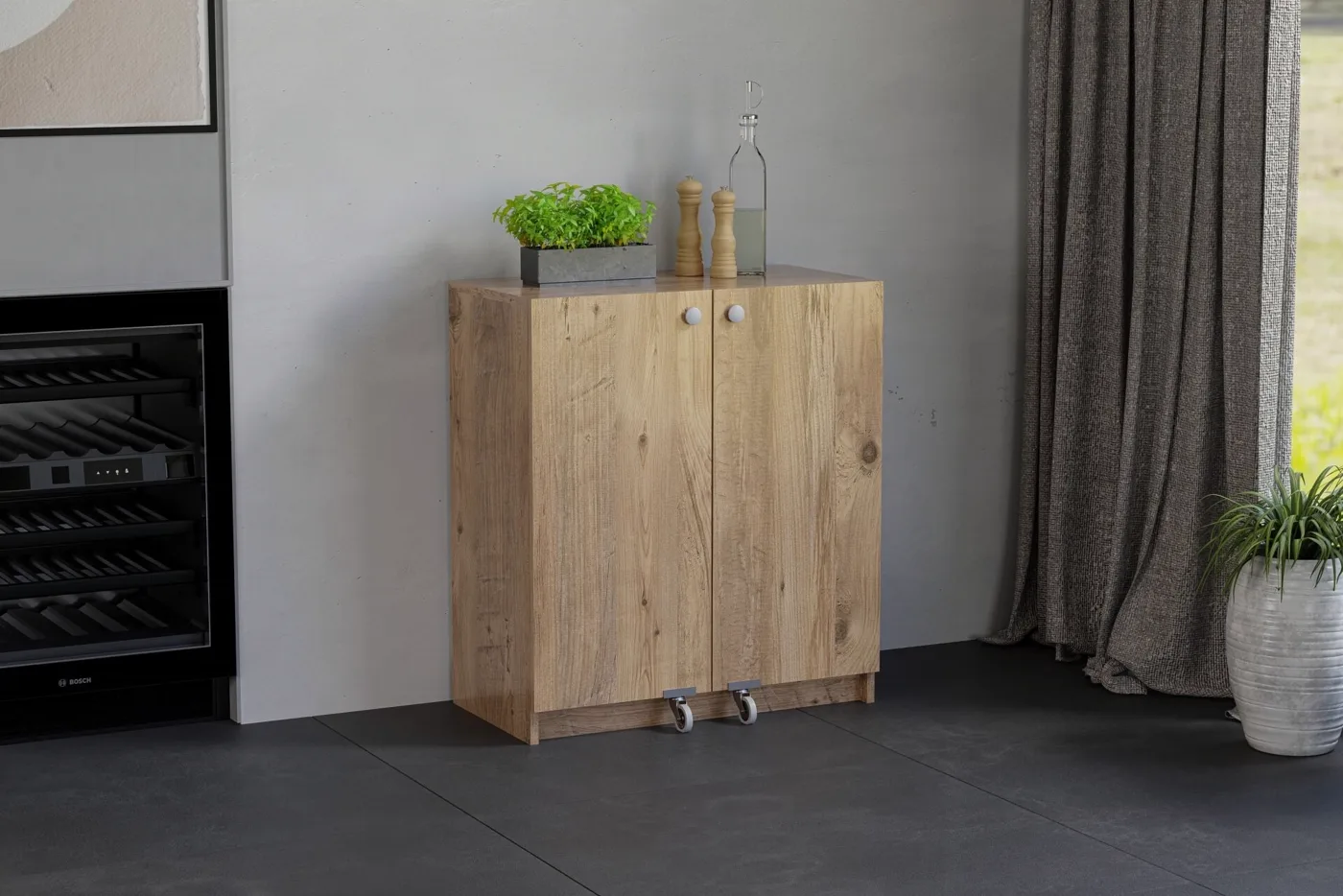 Mini Atlantic Pine Pantry Cabinet TN0502