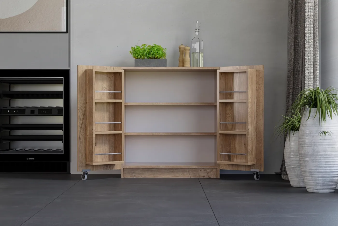 Mini Atlantic Pine Pantry Cabinet TN0502