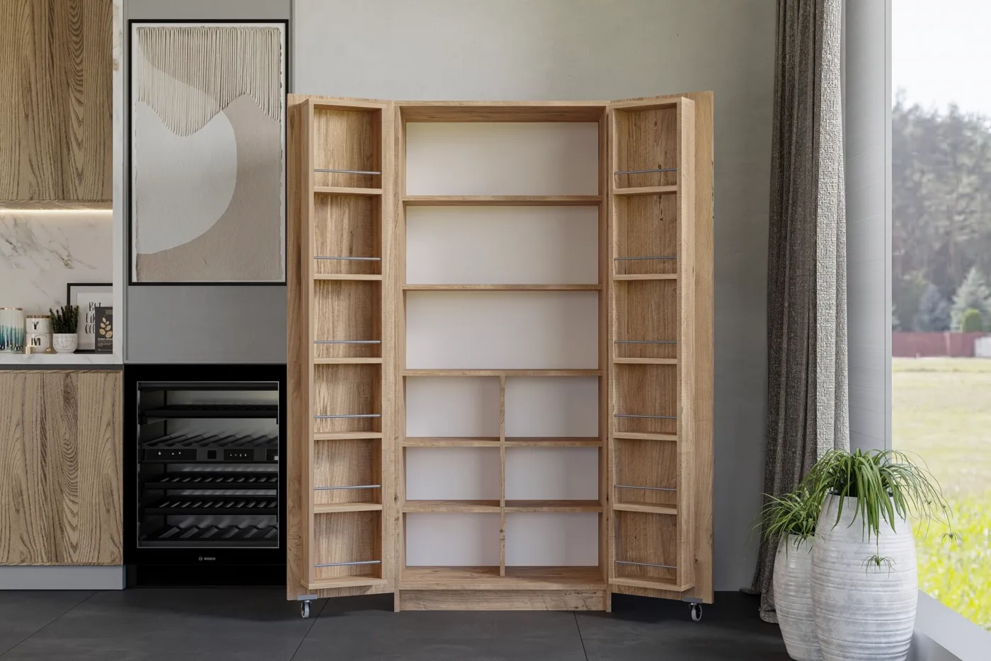 Jumbo Atlantic Pine Pantry Cabinet TN0499