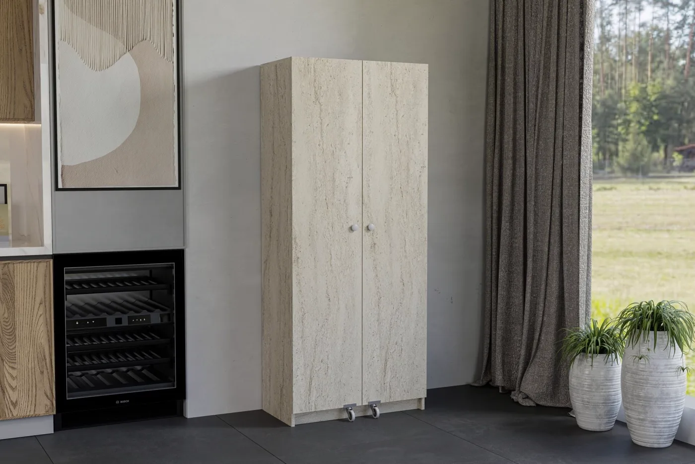 Jumbo Travertine Pantry Cabinet TN0500