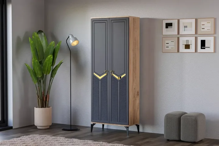 Elmas Atlantic Kiefer - Anthrazit Mehrzweckschrank TN0486