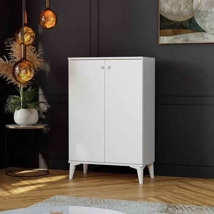 White Shoe Cabinet with 2 Doors TN0470