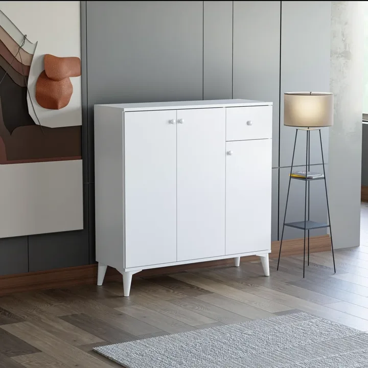 White Shoe Cabinet with 3 Doors TN0461