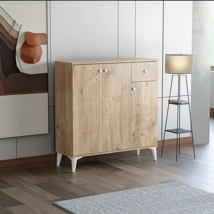 Atlantic Pine Shoe Cabinet with 3 Doors TN0462
