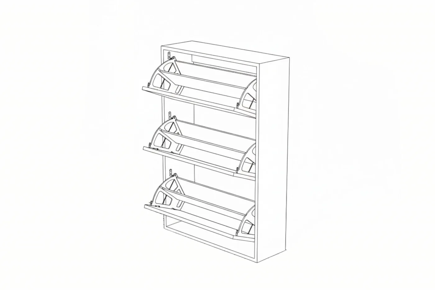 Drop-down Door Shoe Cabinet - Travertine-effect TN0460