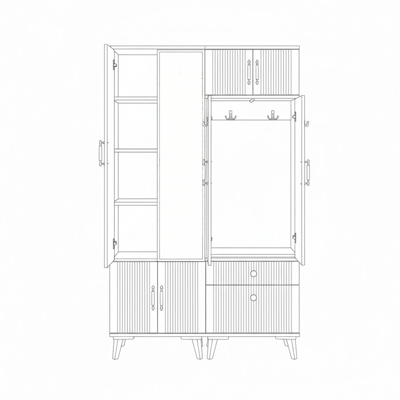 Ebruli Coat Rack - Atlantic Pine / Anthracite TN0455