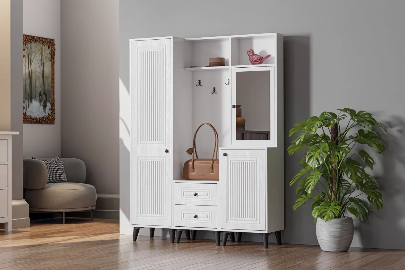 Azra Membrane Coat Rack - White TN0447