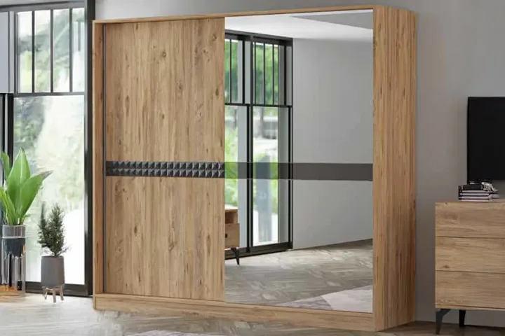 Can Large Sliding Door Wardrobe - Atlantic Pine TN0445A