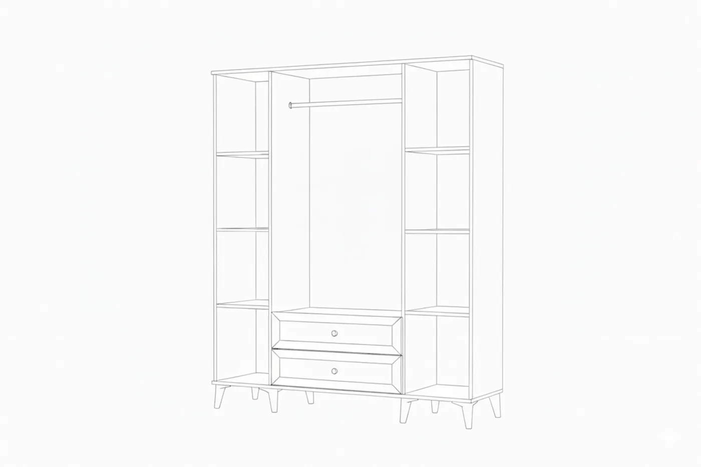 Bohem 4-Door Wardrobe - Atlantic Pine / White TN0433