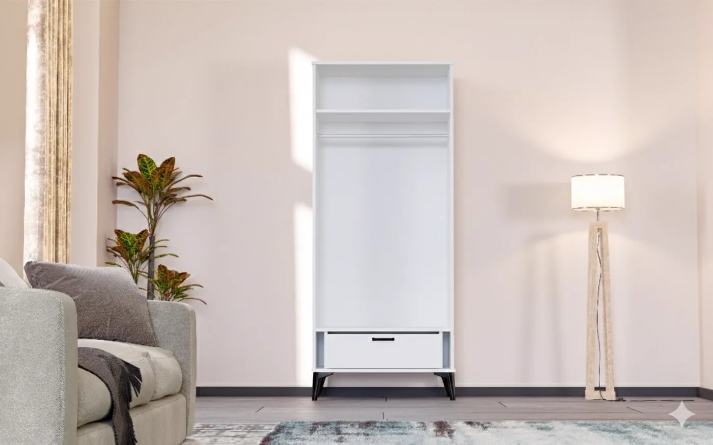 Tire 2-Door Wardrobe - White TN0417