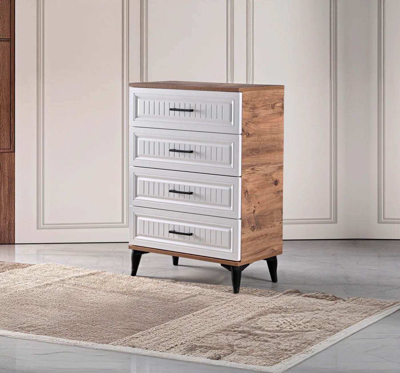 Uzay Chest of Drawers - Atlantic Pine / White TN0389