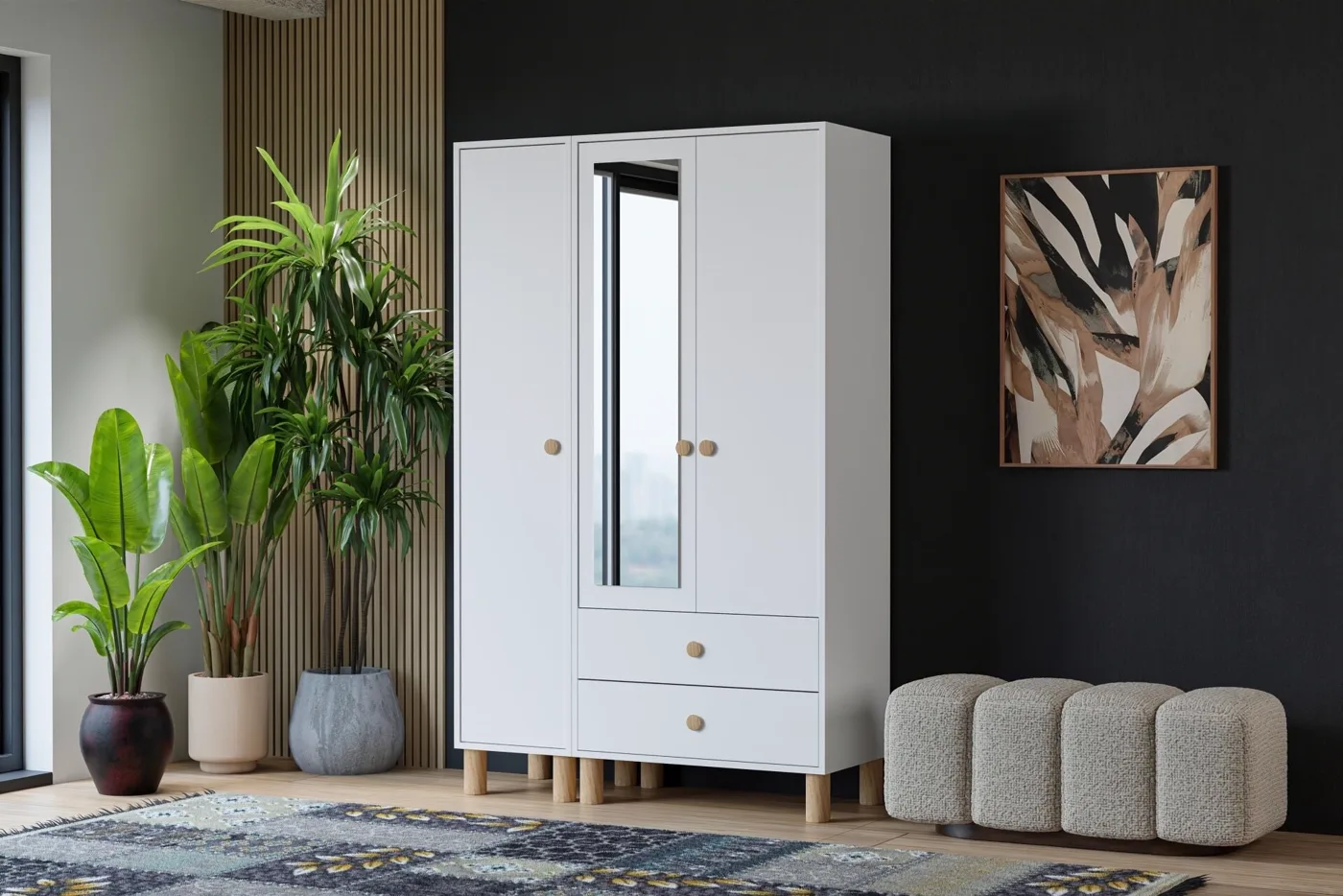 Vera 3-Door Cabinet - White TN0392