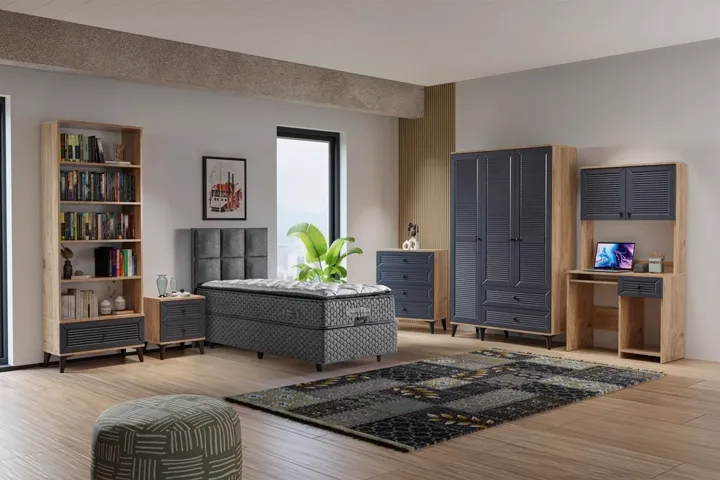 Vera Naz Youth Bedroom Set - Atlantic Pine / Anthracite TN0369