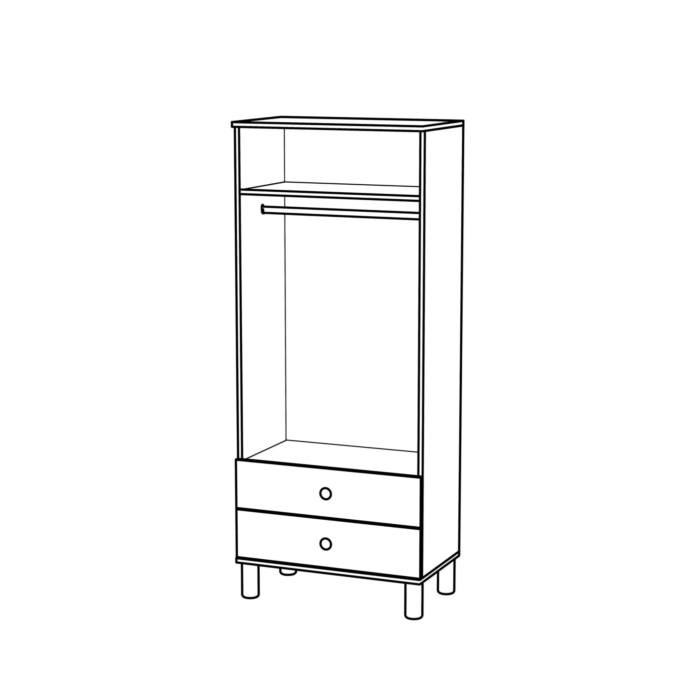 Vera Bohem 2-Door Cabinet - Atlantic Pine / Anthracite TN0347