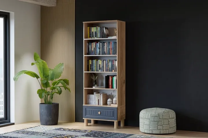 Vera Bohem Bookcase - Atlantic Pine / Anthracite TN0349
