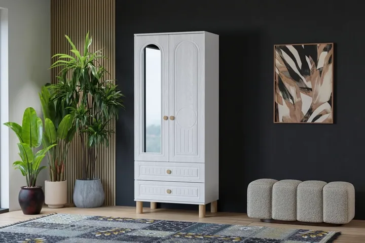Vera Bohem 2-Door Cabinet - White TN0339