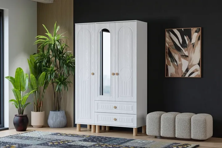 Vera Bohem 3-Door Cabinet - White TN0338