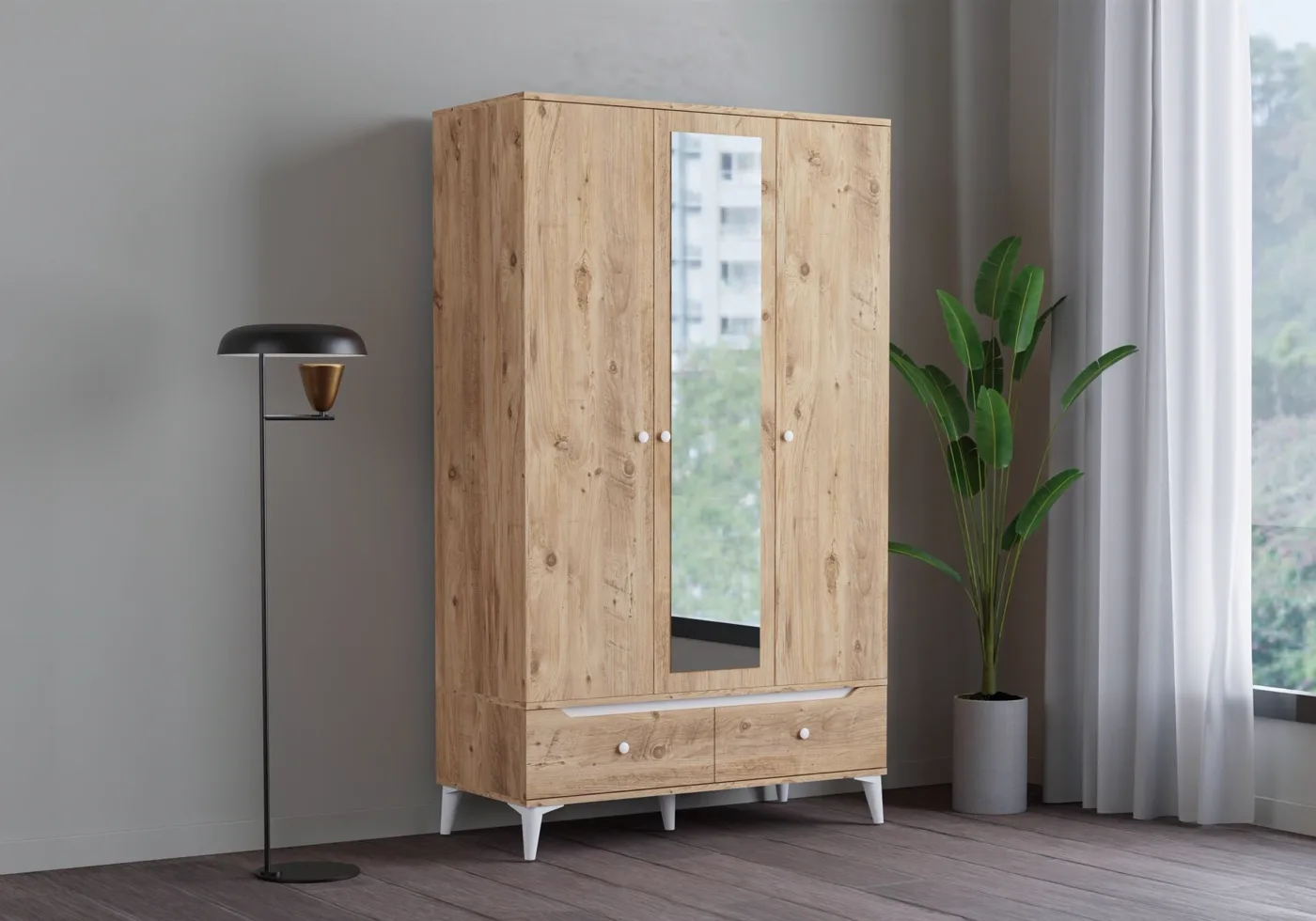 Carina 3-Door Wardrobe - Atlantic Pine TN0331