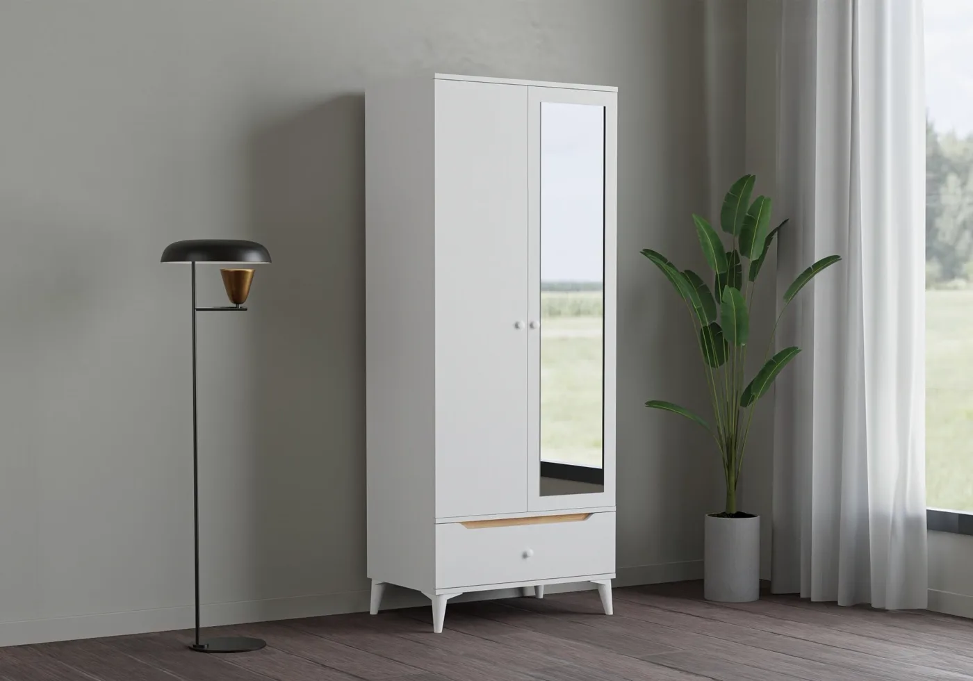 Carina 2-Door Wardrobe - White TN0324