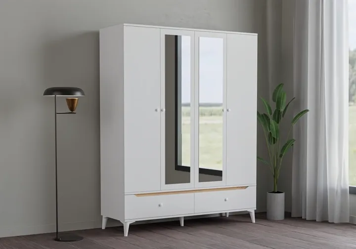 Carina 4-Door Wardrobe - White TN0322