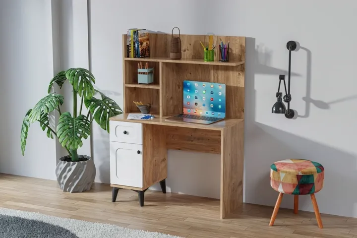 Carina Vintage Desk - Atlantic Pine / White TN0310