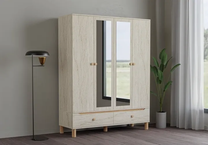 Carina 4-Door Wardrobe - Travertine TN0314