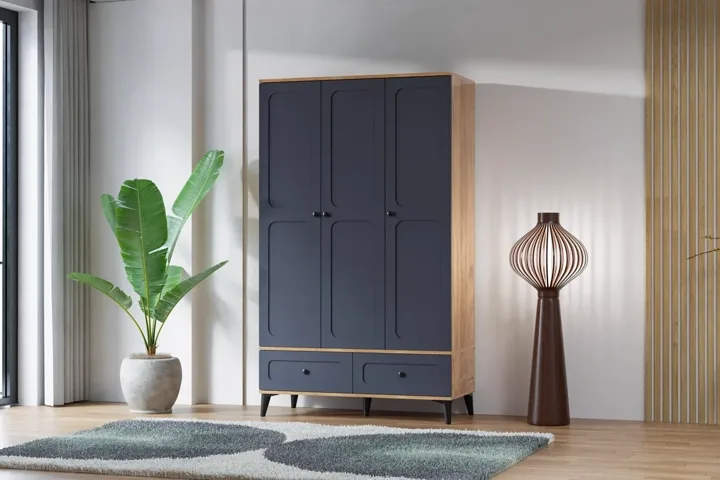 Carina Vintage 3-Door Wardrobe - Atlantic Pine / Anthracite TN0299