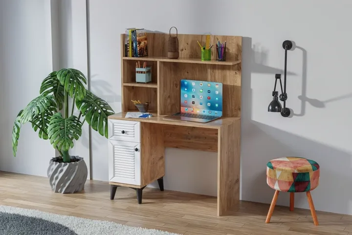 Carina Naz Desk - Atlantic Pine / White TN0286