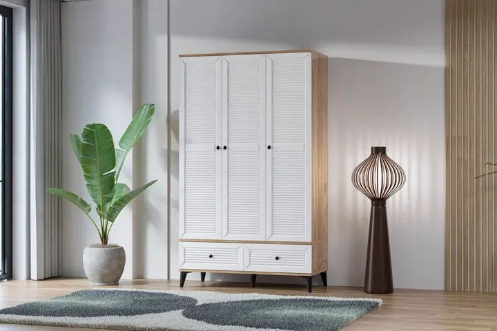 Carina Naz 3-Door Wardrobe - Atlantic Pine / White TN0283
