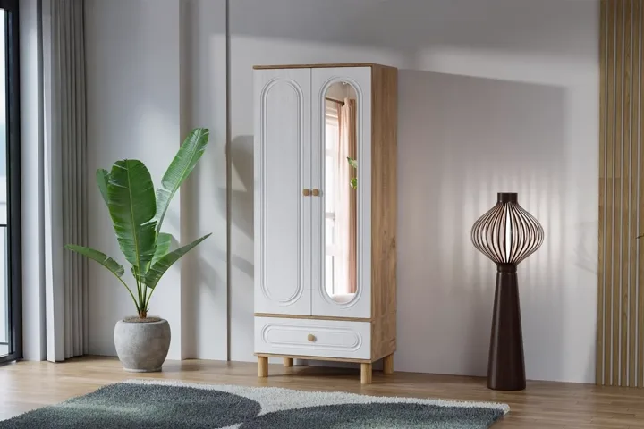 Carina Bohem 2-Door Wardrobe - Atlantic Pine / White TN0260