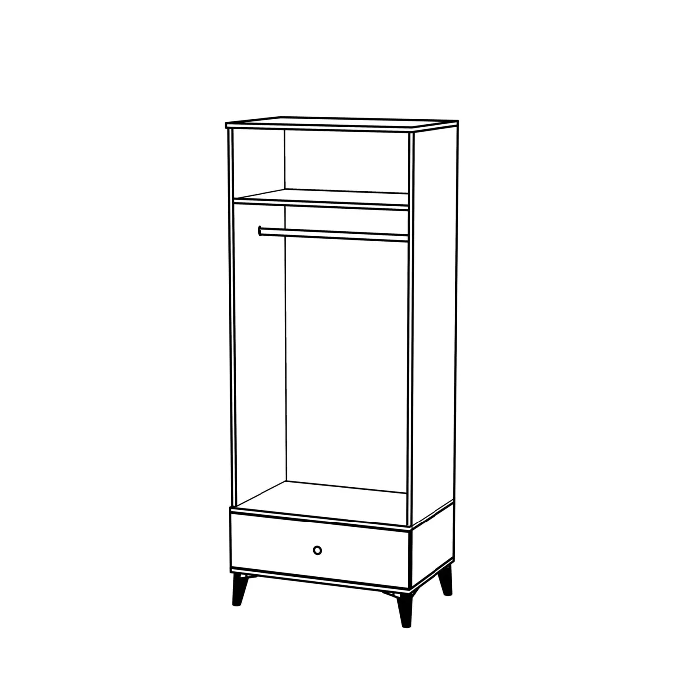 Carina Bohem 2-Door Wardrobe - Atlantic Pine / White TN0260
