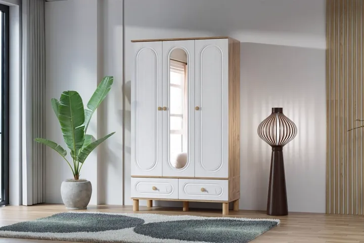Carina Bohem 3-Door Wardrobe - Atlantic Pine / White TN0259