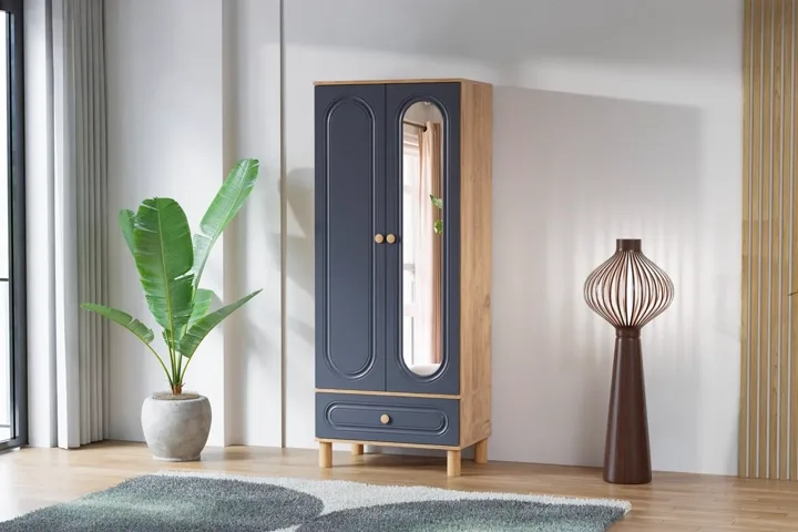 Carina Bohem 2-Door Wardrobe - Atlantic Pine / Anthracite TN0252