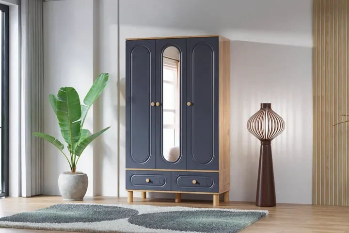 Carina Bohem 3 Kapılı Dolap - Atlantik Çam / Antrasit TN0251