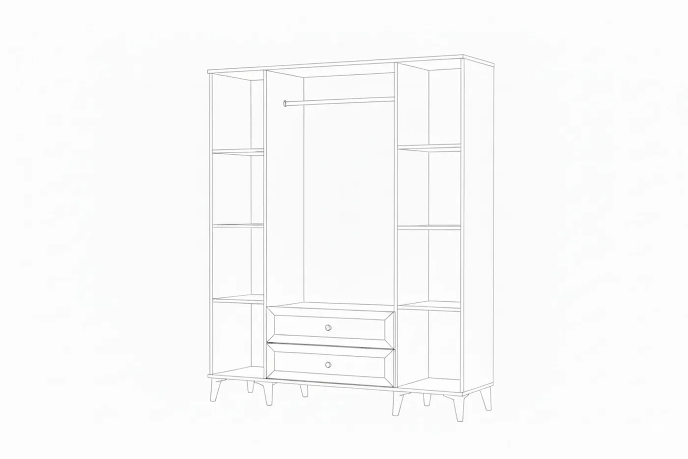 Naz 4-Door Wardrobe - Atlantic Pine / Anthracite TN0431