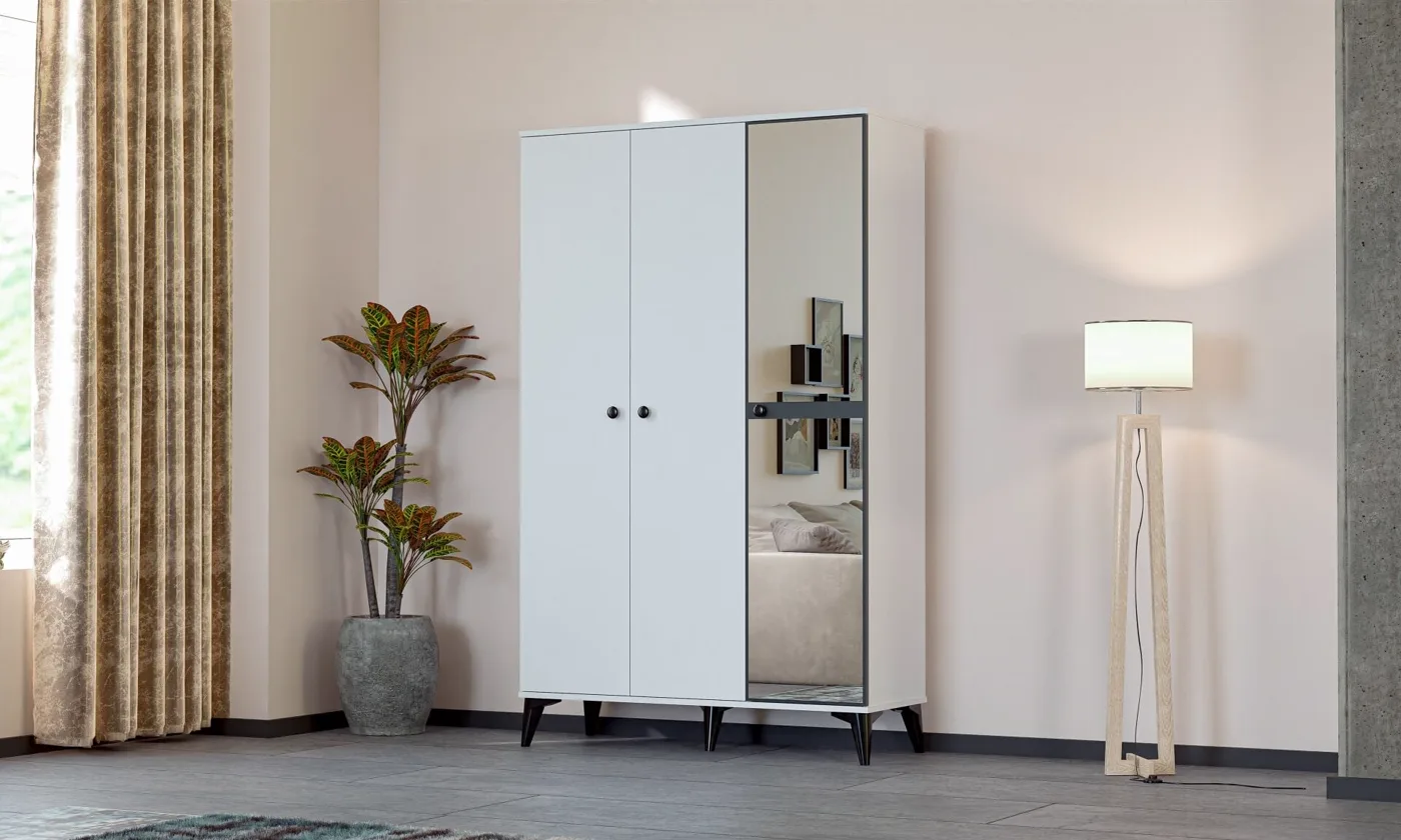 Tire 3-Door Cabinet - White TN0416