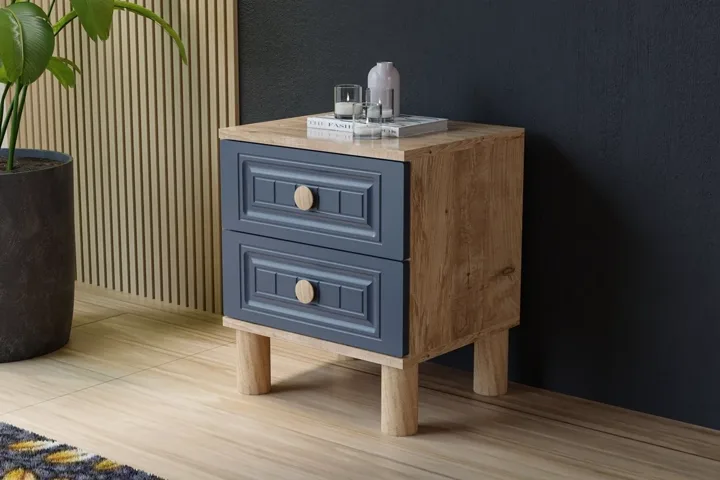 Vera Bohem Bedside Table - Atlantic Pine / Anthracite TN0352