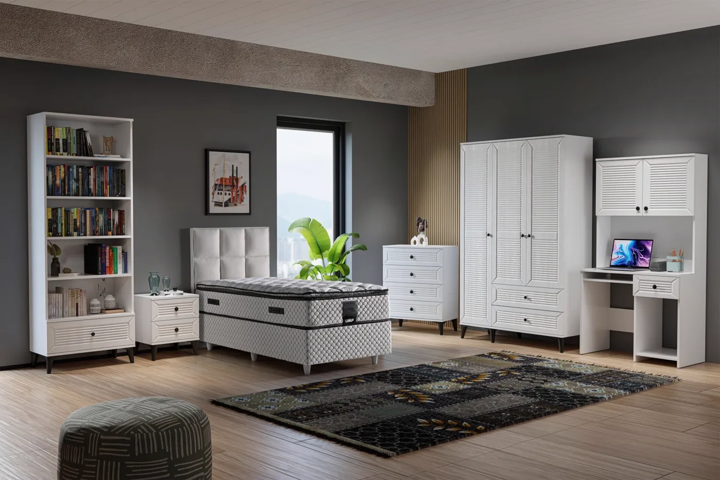 Vera Naz Youth Room Set - White TN0361