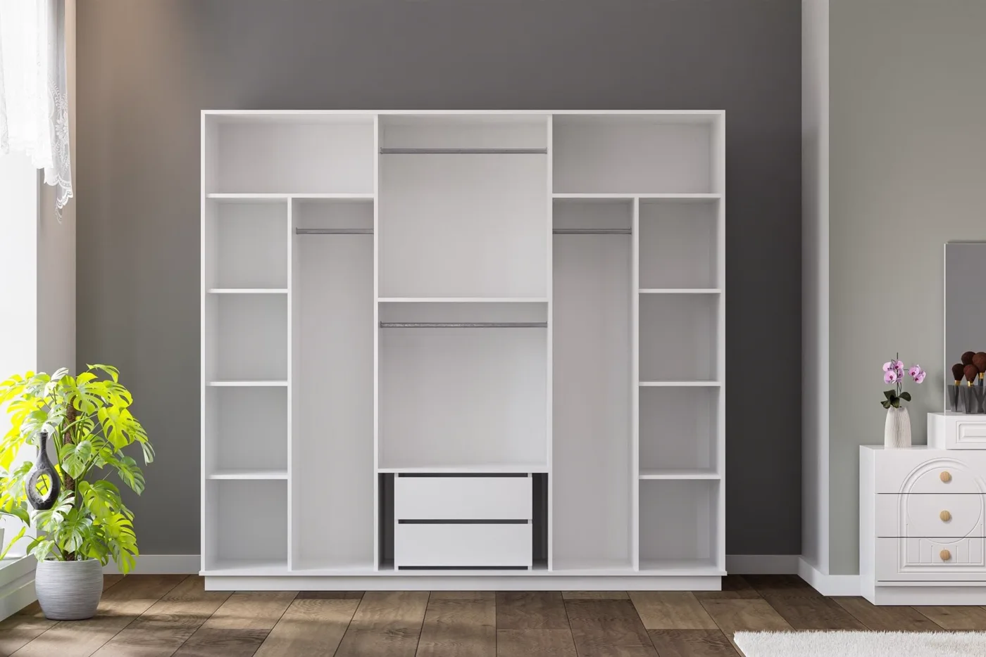 Bohem Kleiderschrank - Weiß TN0165