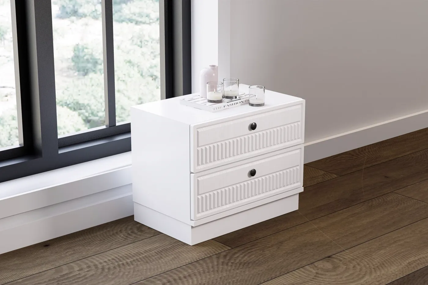 Defne Bedside Table - White TN0144