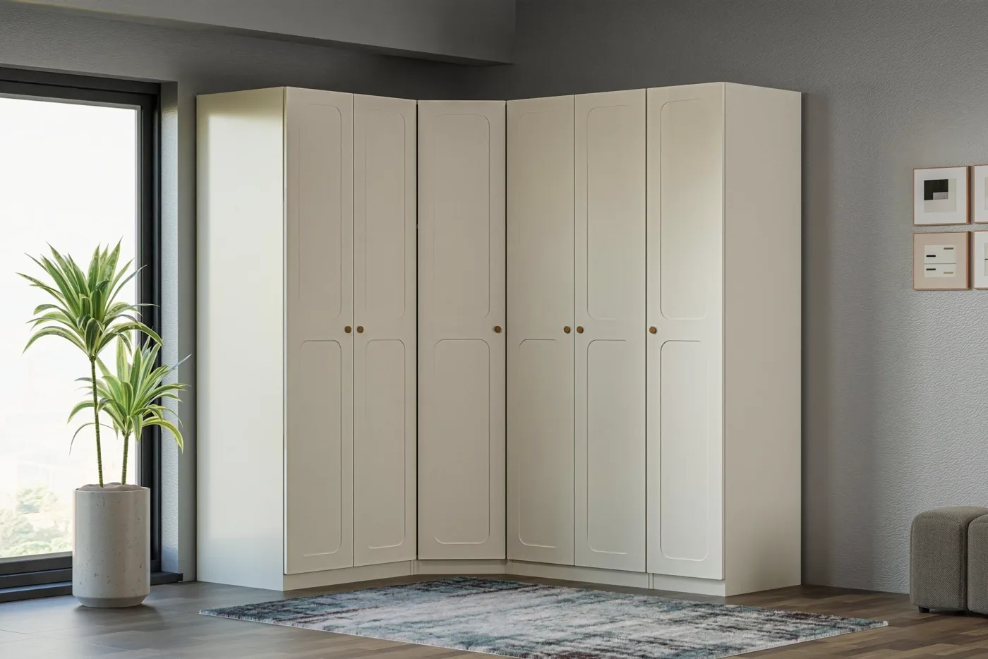 Royal Corner Wardrobe Set 100% MDF - Moonstone TN0236