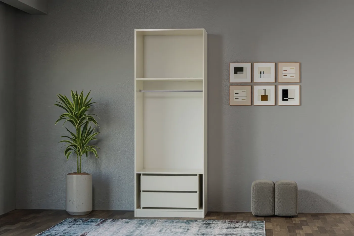 Royal Corner Wardrobe Set 100% MDF - Moonstone TN0236