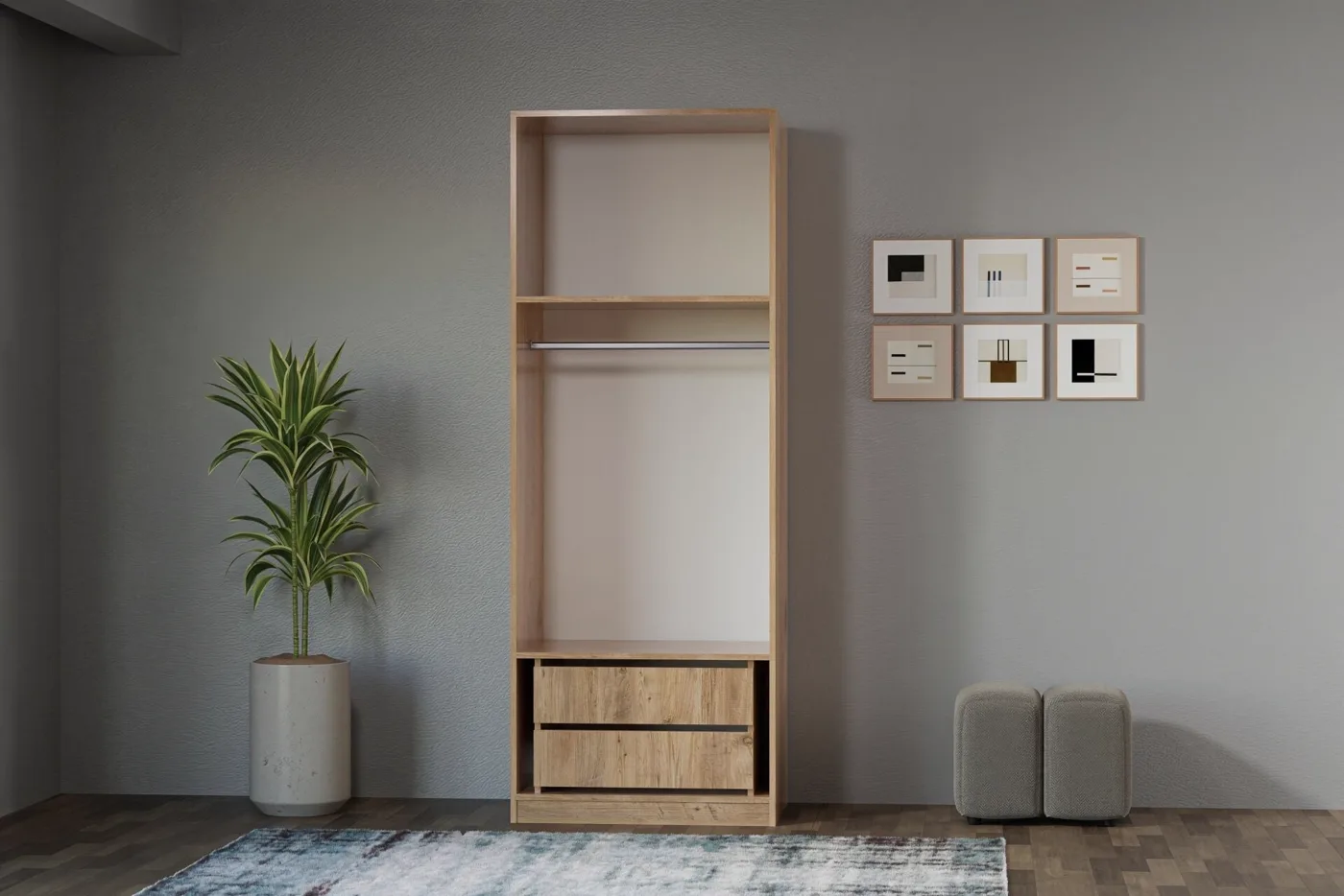 Royal Corner Wardrobe Set 100% MDF - Atlantic Pine TN0231