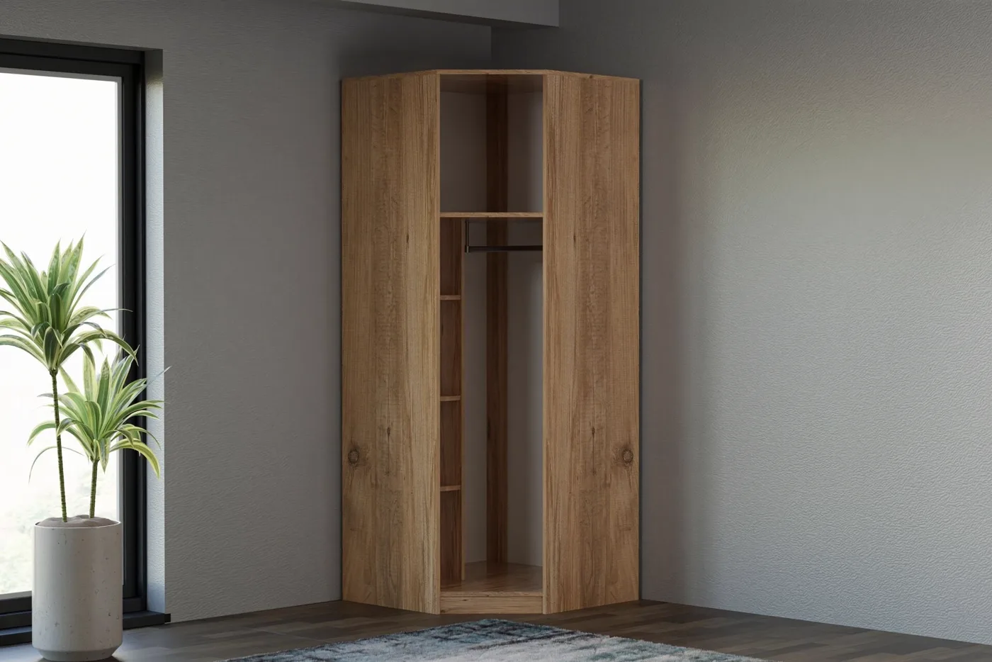 Royal Corner Wardrobe Set 100% MDF - Atlantic Pine TN0231