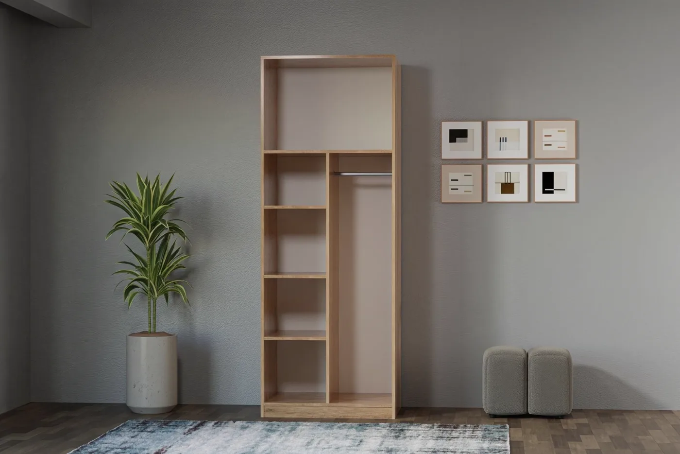 Royal Corner Wardrobe Set 100% MDF - Atlantic Pine TN0231