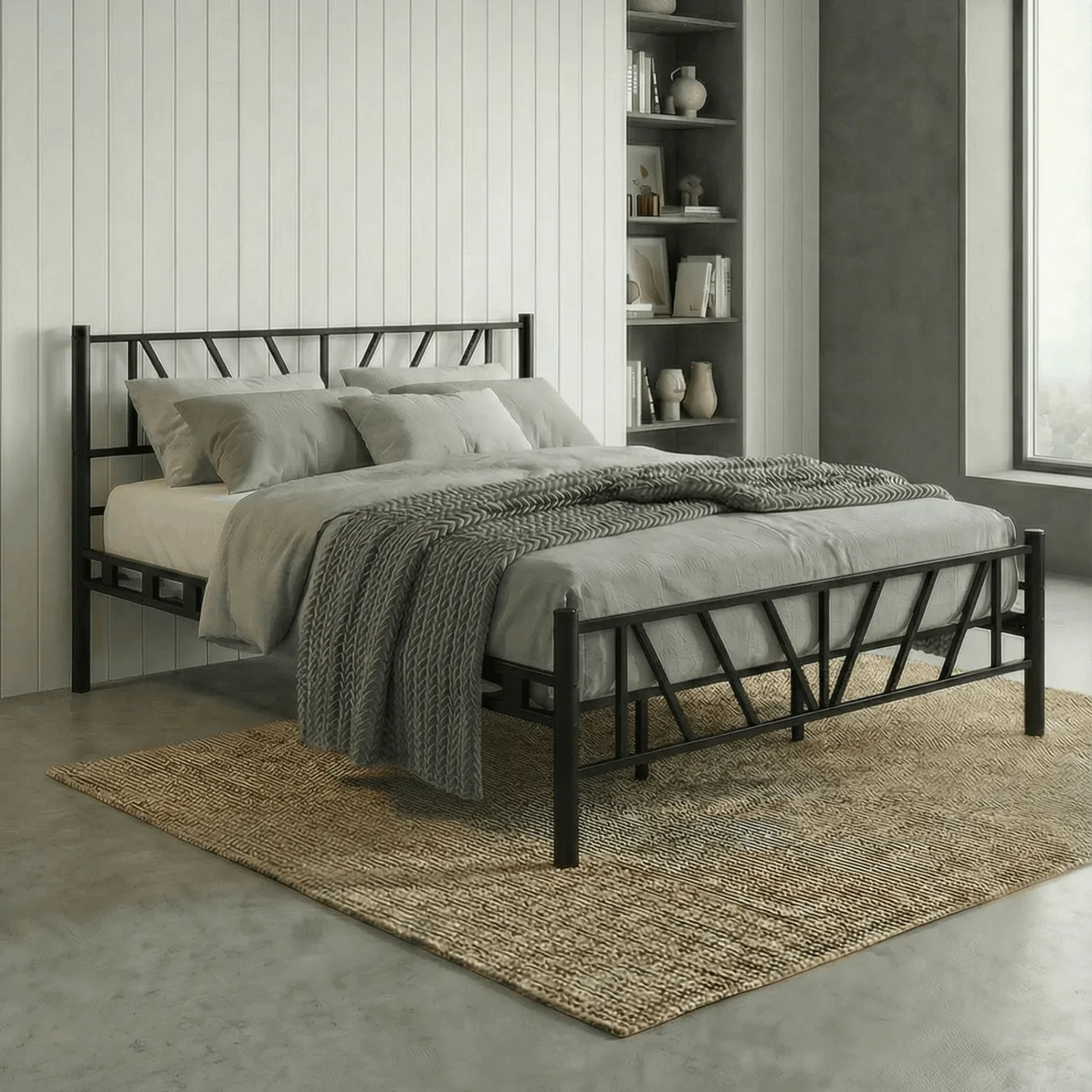 Smyrna Double Metal Bedstead 140x190 Black