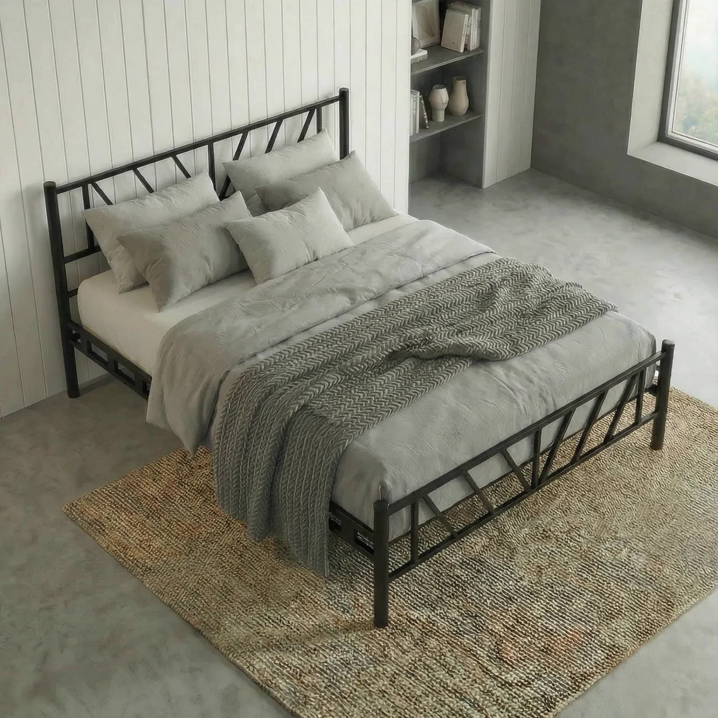 Smyrna Double Metal Bedstead 140x190 Black